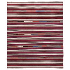 Persischer Kilim Kleiner Teppich CIRCA 1910 - Wolle Blau Braun Elfenbein Rot Design - 91326