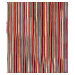 Persian Kilim Small Rug Circa 1910 - Wool Blue Green Orange Pink Red - 91381