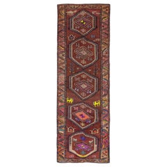 Tappeto Persiano Azerbaijan Circa 1910 - Lana Blu Rosa Rosso Purpel - 91418