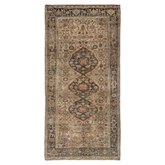 Persian Bijar Small Rug - Wool Brown Ivory Design - 91422