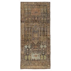 Persischer Bijar Kleiner Teppich - Wolle Braun Grün Elfenbein Design - 91452