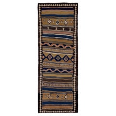 Persische Kilim Area Rugs CIRCA 1910 - Wolle Blau Braun Grün Elfenbein Design - 91458