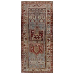 Persische Bijar Area Rugs - Wolle Blau Elfenbein Rot Gelb Design - 91460