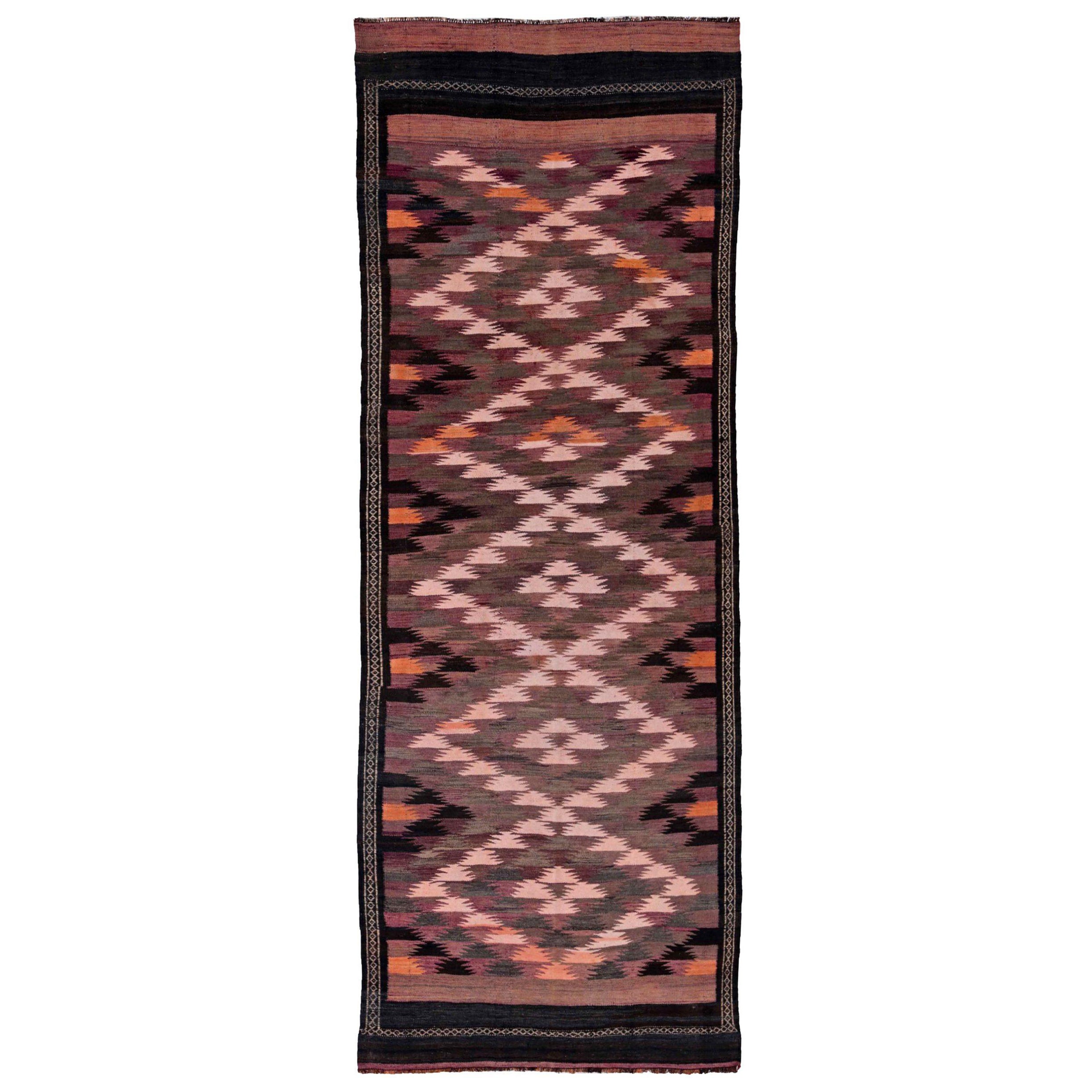 Tappeti persiani Kilim Circa 1910 - Lana Marrone Avorio Arancione Purpel - 91471