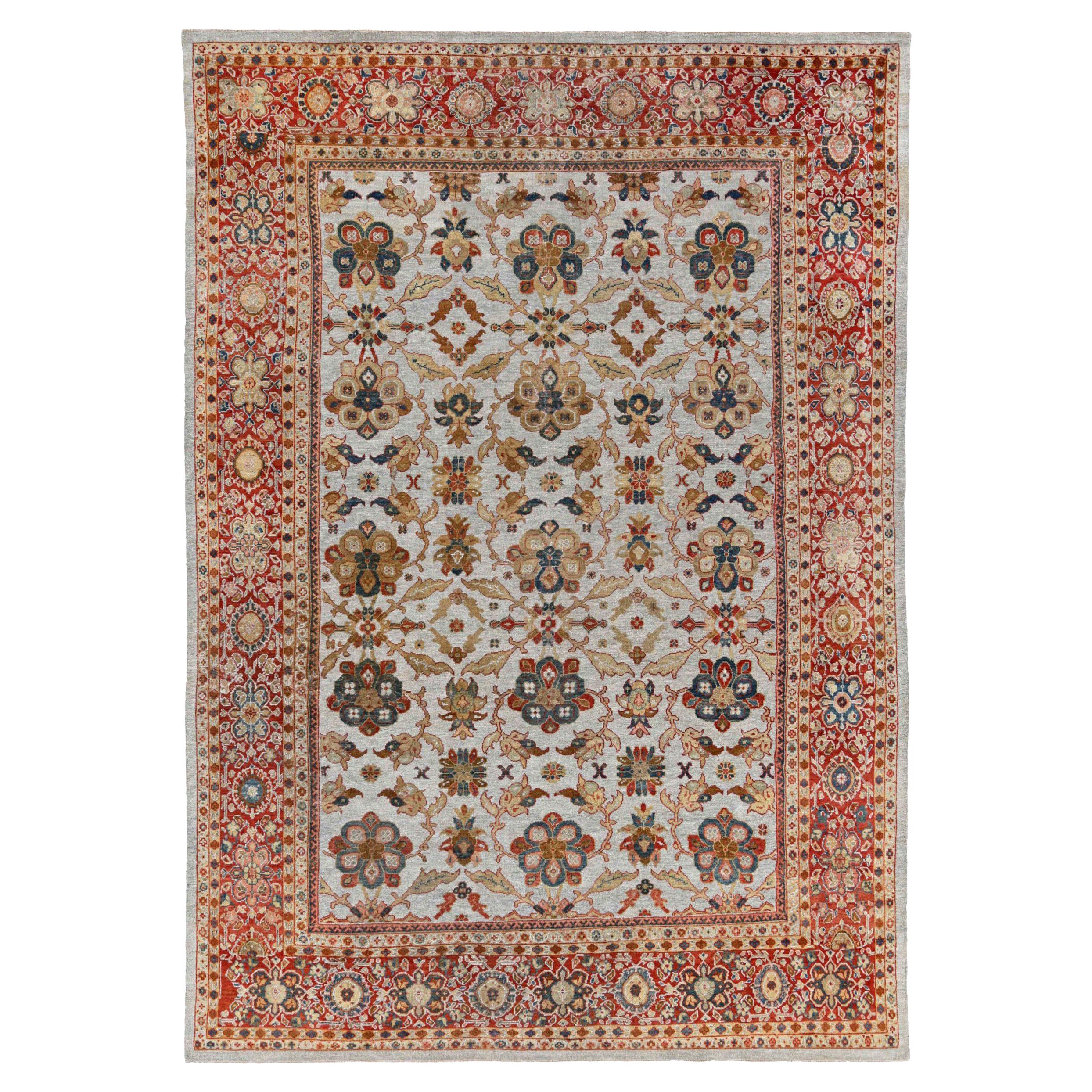 Persische Sultanabad-Teppiche Circa 1910 - Wolle Elfenbeinrot Design - 91476
