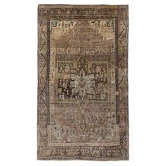 Persischer Bijar Small Teppich - Wolle Braun Elfenbein Design - 91466