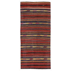 Rug & Kilim Persan Circa 1910 - Laine Brown Orange Rouge Jaune Design/One - 91477