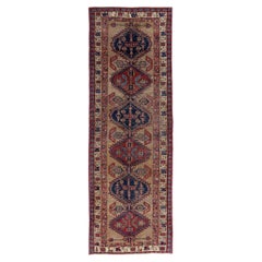 Persischer Sarab-Läufer - Wolle Elfenbein Hellblau Rot Design - 91495