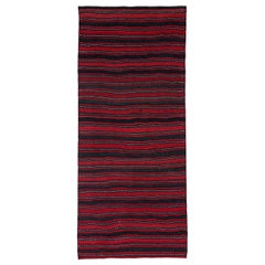 Persische Kelim-Teppiche um 1910 - Wolle Schwarz Rot Design - 91491