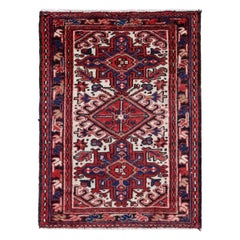 Alfombra Persa Heriz Small - Lana Azul Marfil Rojo Design - 91501