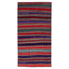 Alfombras Persas Kilim Circa 1910 - Lana Azul Verde Rojo Amarillo Design - 91492