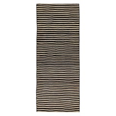 Persische Kelim-Teppiche um 1910 - Wolle Schwarz Elfenbein Design - 91502