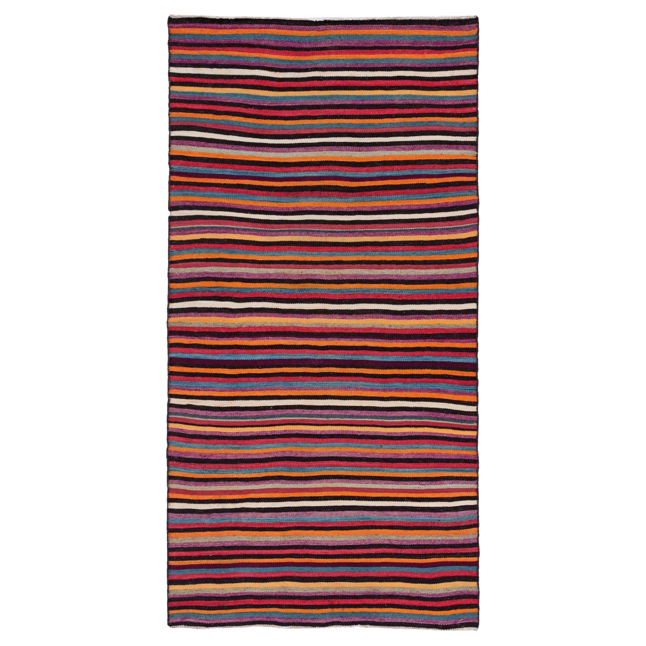 Alfombra Persa Kilim Pequeña - Lana Azul Naranja Purpel Rojo Amarillo - 91503