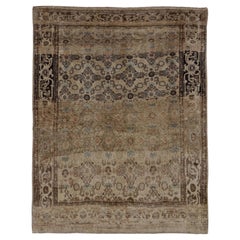 Tappeto Persiano Bijar Small - Lana Nero Marrone Avorio Taupe Design - 91523