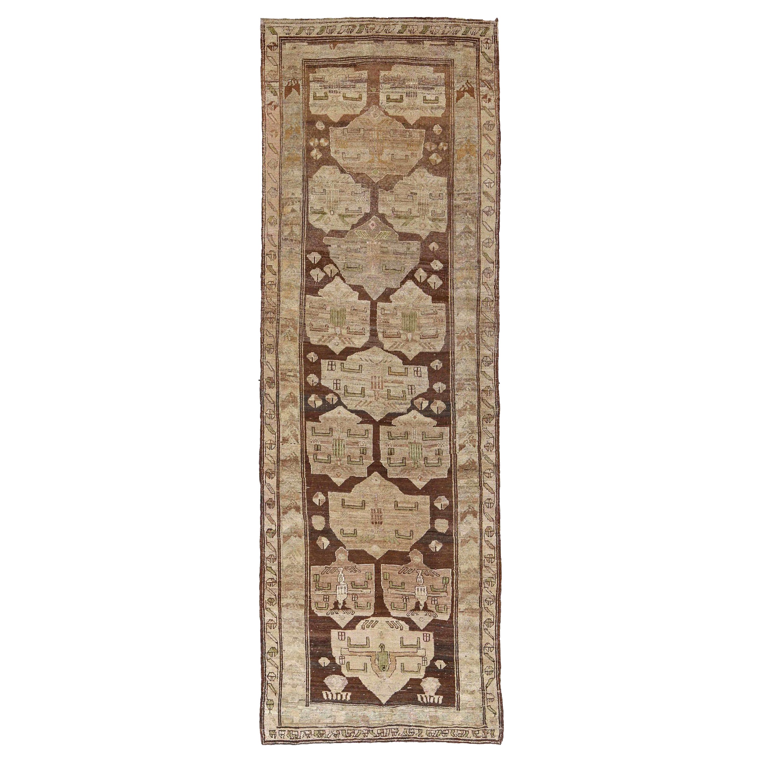 Alfombra Persa Bijar - Lana Marrón Diseño Marfil - 91518 en venta