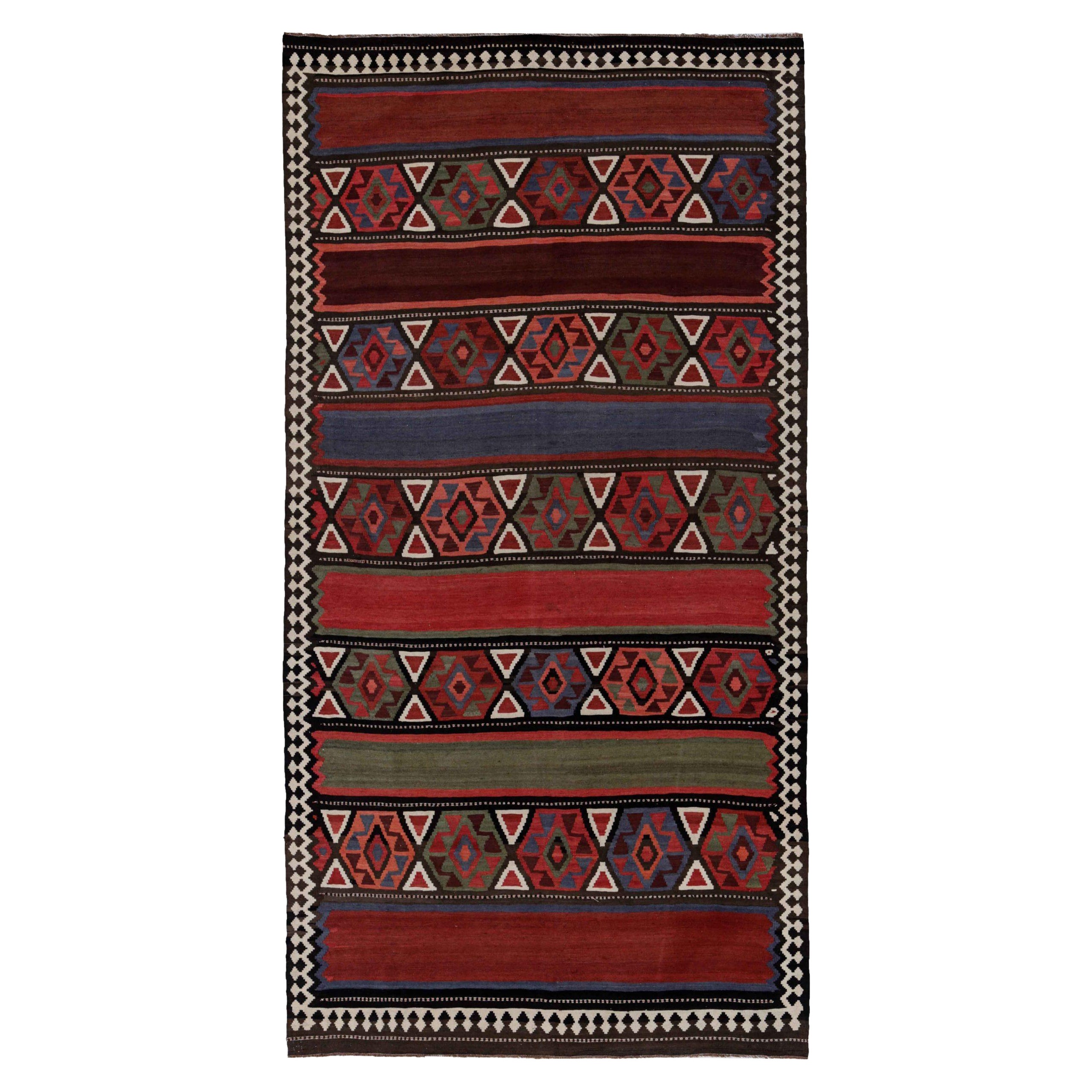 Alfombras Persas Kilim - Lana Azul Verde Rosa Rojo Diseño - 91521 en venta