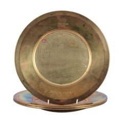Skultuna, Sweden. Three Christmas cover plates in brass.