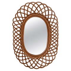 Oval Mirror, Rattan