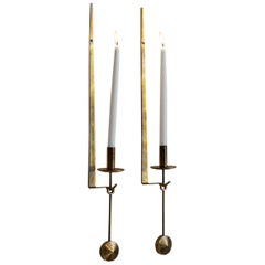 Paire d'appliques à bougies du milieu du siècle par Pierre Forsell pour Skultuna, Suède années 1950