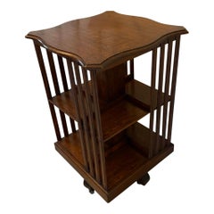Antica libreria girevole in Oak edoardiana