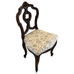 Qualität Antike viktorianische geschnitzt Nussbaum Side Chair