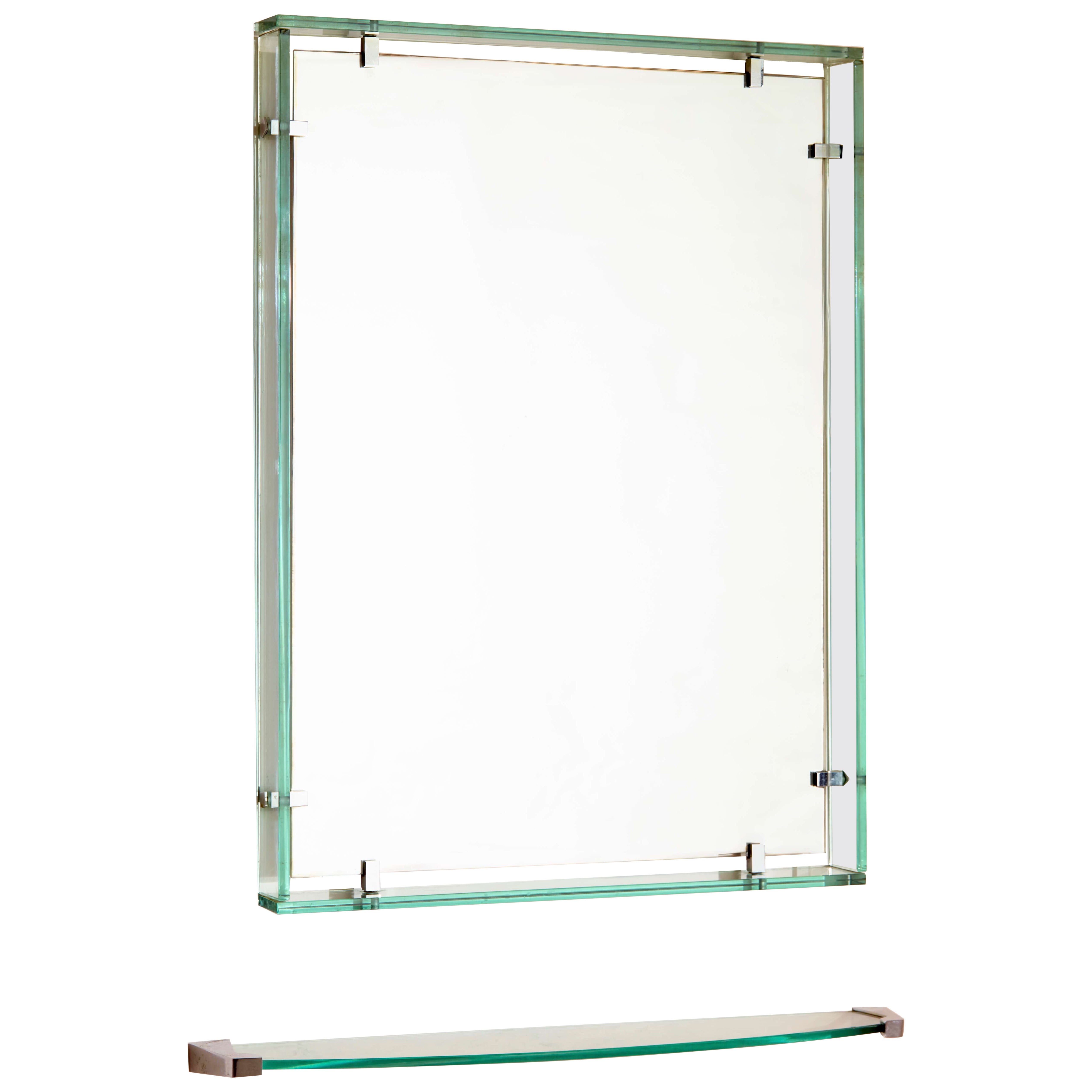 Fontana Arte Glasspiegel und Regal Modell 2014, Italien, 1960er Jahre