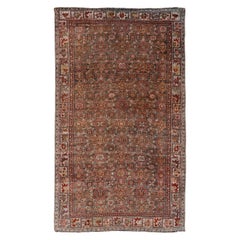 Alfombra Persa Bijar Small - Lana Gris Marfil Rojo Design - 91498