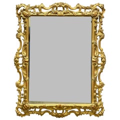 19th Century Rococo Hand Carved wood Gilt Mirror