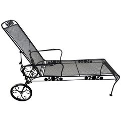 Woodard Style Outdoor Iron Chaise Lounge Chair C