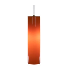 Cylinder Shaped Orange Murano Glass Pendant by Venini, 1950s
