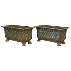 Pair of 19th Century French Cast Iron Planters Pair of 19th Century French Cast Iron Planters