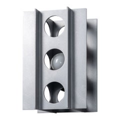 Tenfold 3T Wall Sconce in Satin Aluminum, Minimal Perforated Metal Wall Light