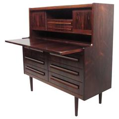 Mid-Century Danish Rosewood Drop Front Secretary Desk 11
