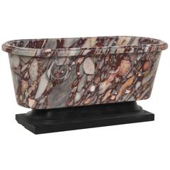 Grand Tour Italian Breccia Marble Miniature Model of a Bath, Mid-19th Century