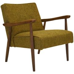 Vintage Fine Tweed Lounge Armchair of Danish Origin