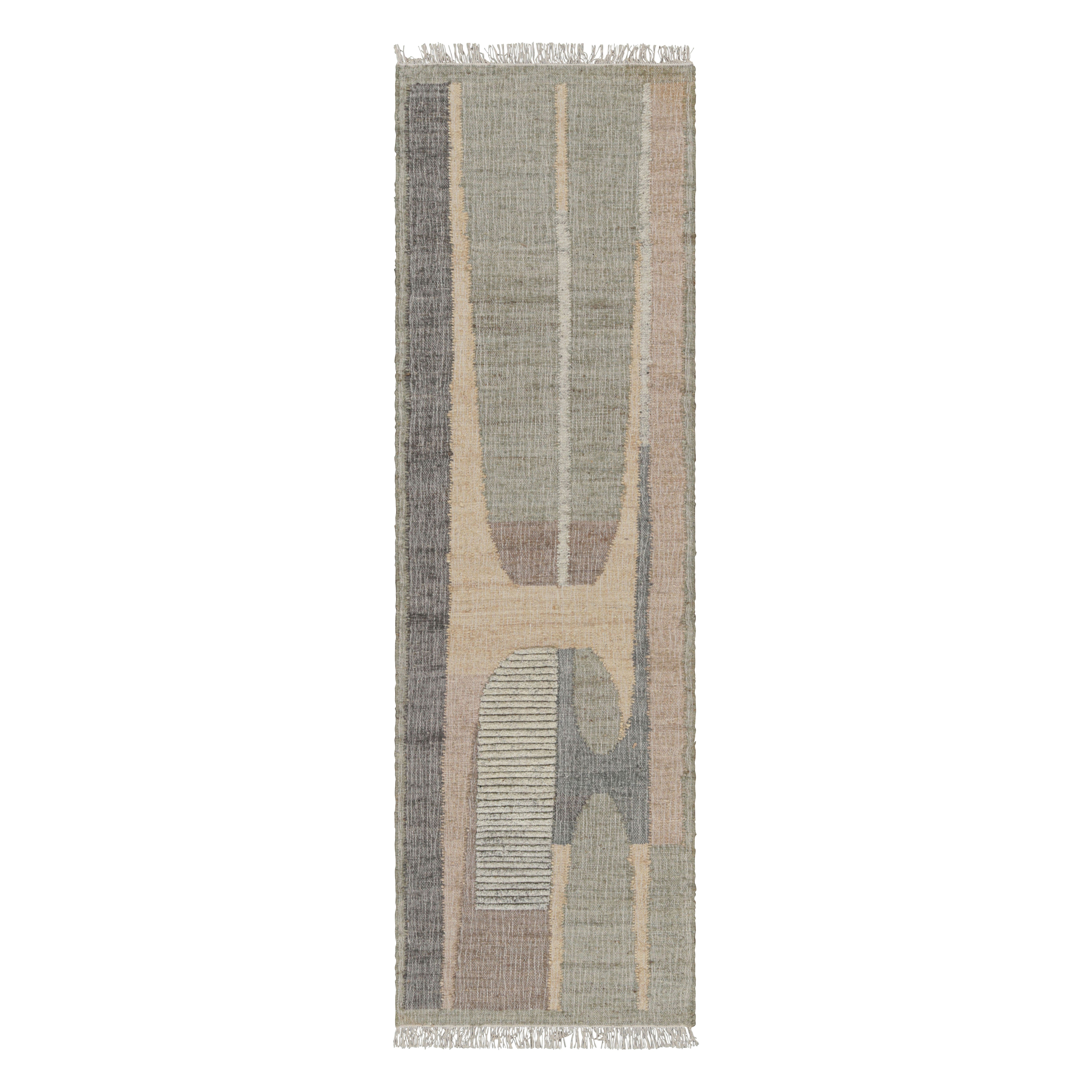 Rug & Kilim: Runner a trama piatta con motivi geometrici beige e grigi