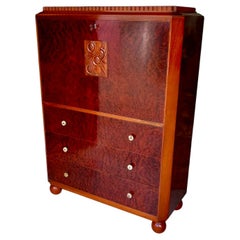 Segreteria Art Deco Thompson in legno di radice di noce