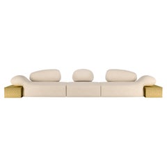 21st Viv Id II Sofa Metlted Hammered Brass Bouclé Made in Portugal by Malabar