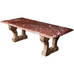 Late 17th Century Baroque Marble Pedestal Table
