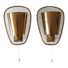 Set of Two Rare & Highly Decorative Mid-Century Modern Sconces Germany 1950s