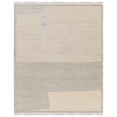 Tapis & Kilim's Abstract Flatweave in Beige with Geometric Patterns (tissage plat abstrait en beige avec des motifs géométriques)