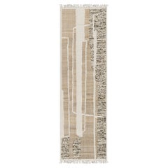 Rug & Kilim’s Flatweave Runner with Cream and Beige Geometric Patterns