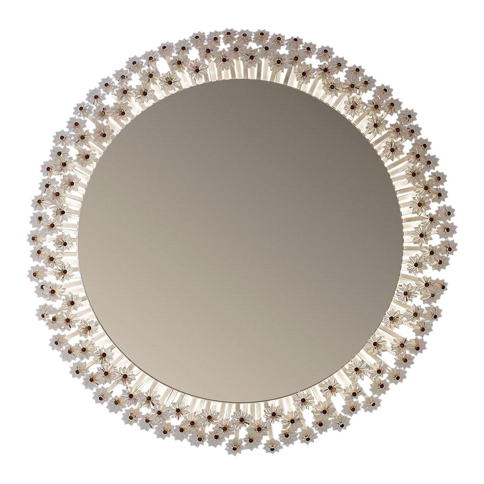 Illuminated Flower Mirror (Ø 42cm) by Emil Stejnar for Rupert Nikoll  1960s