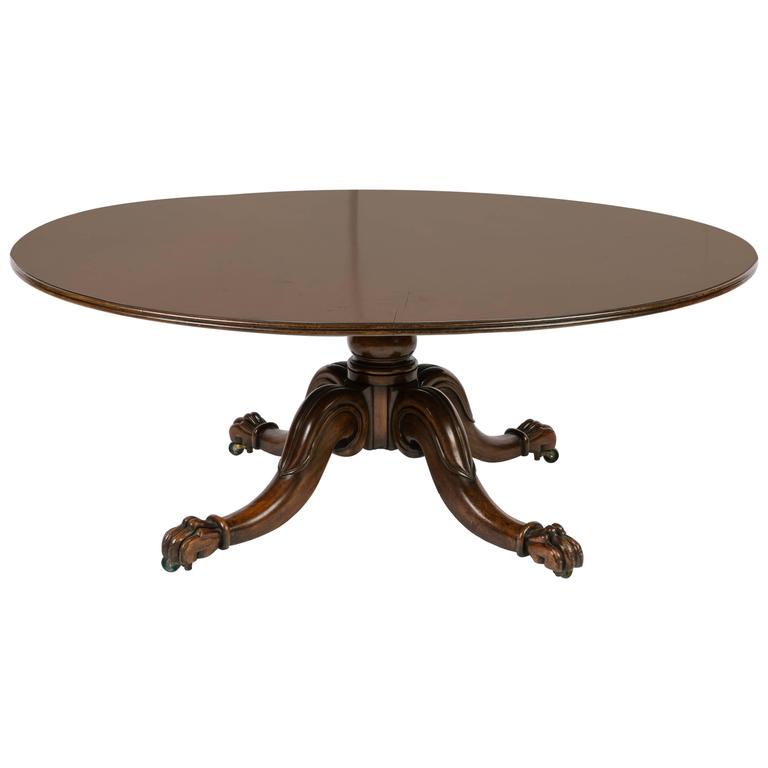 Antique English William IV Period Mahogany Square Dining Table, circa