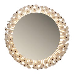 Illuminated Flower Mirror (Ø 30cm) by Emil Stejnar for Rupert Nikoll - 1960s