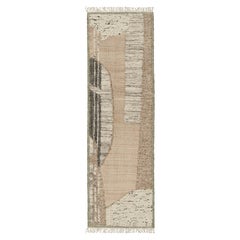 Rug & Kilim’s Flatweave Runner with Beige, Cream, and Black Geometric Patterns