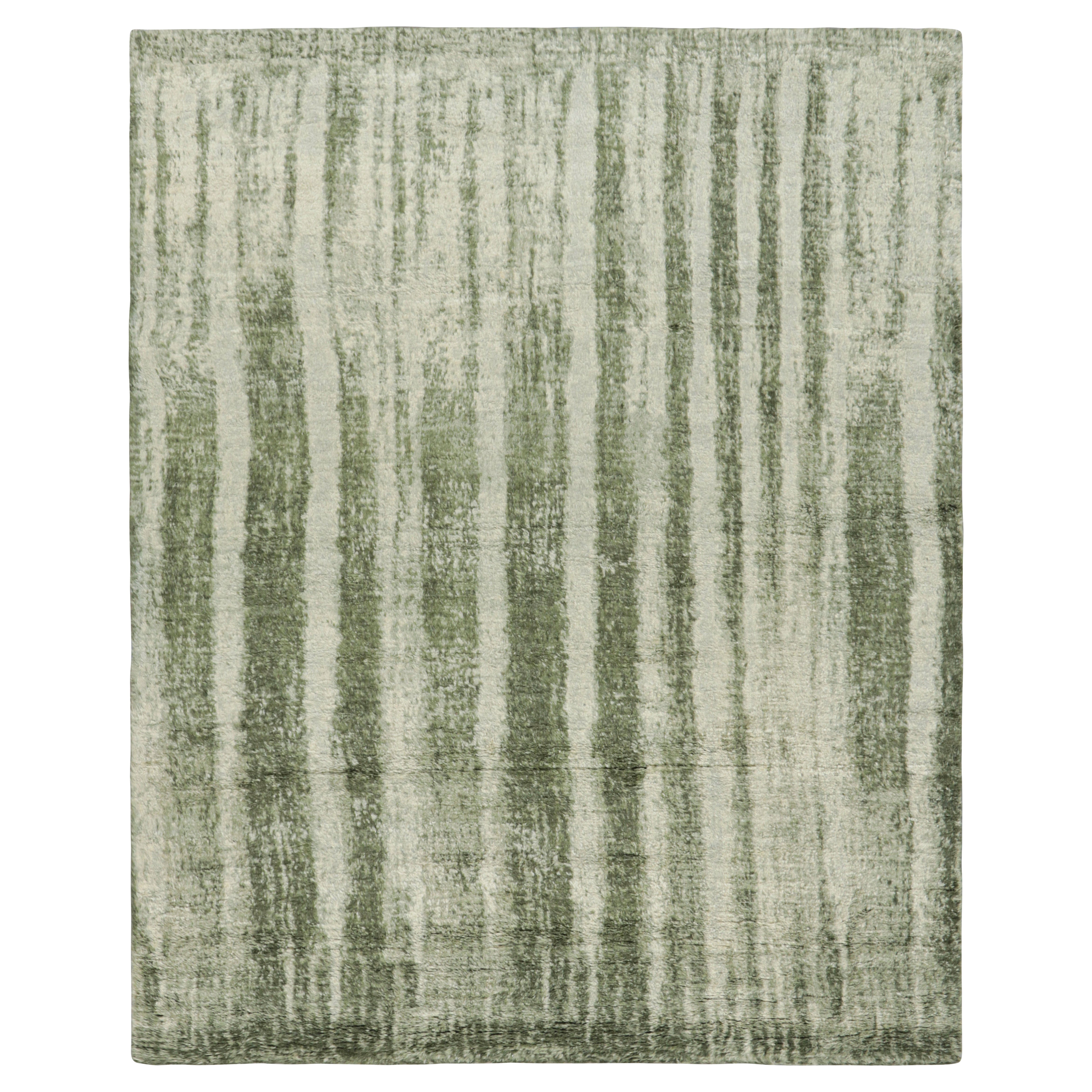 Rug & Kilim’s Modern Rug with Green Abstract Patterns