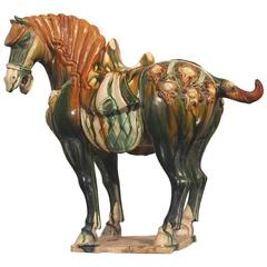 Early 20th Century Tang Style Horse with Tri Glaze