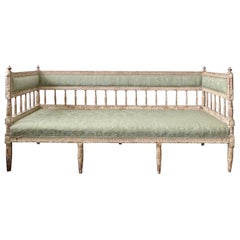 Sofá Settee de la época Gustaviana / Neoclásica sueca del siglo XIX