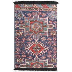 Rug & Kilim’s Caucasian Kuba Style Rug in Gold, Red and Blue with Geometric